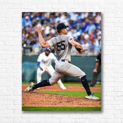 Carlos Rodón Yankees pitching motion canvas print