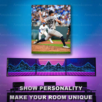 Carlos Rodón pitching action baseball artwork