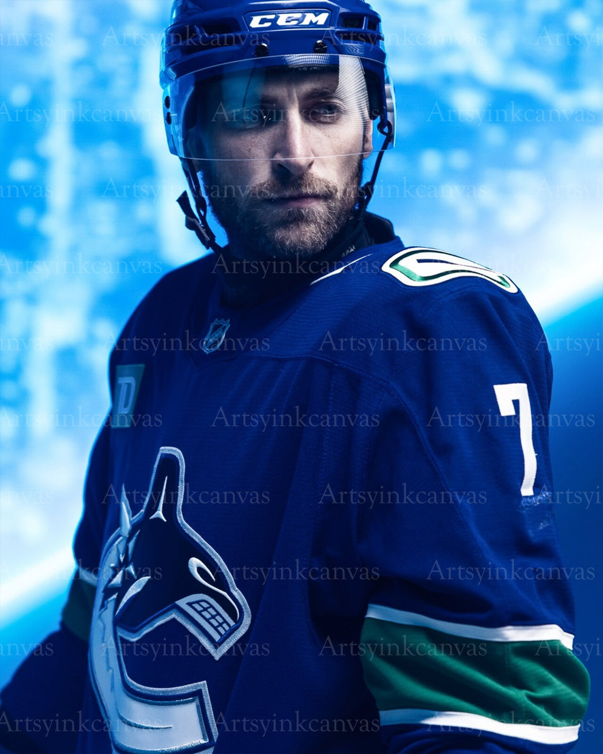 Carson Soucy Media Day Vancouver Canucks canvas wall art