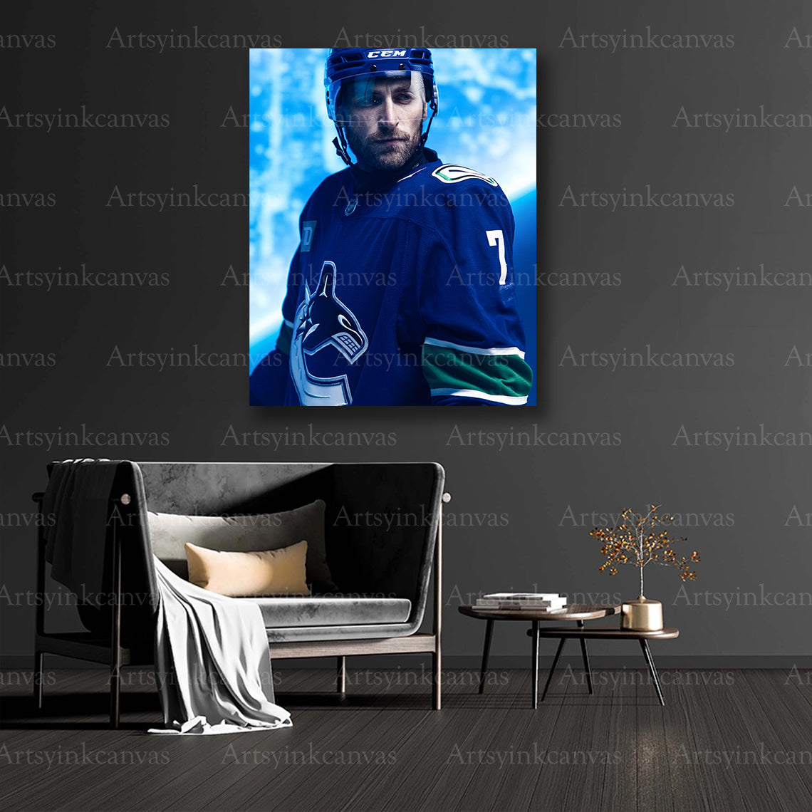 Carson Soucy collector hockey canvas art