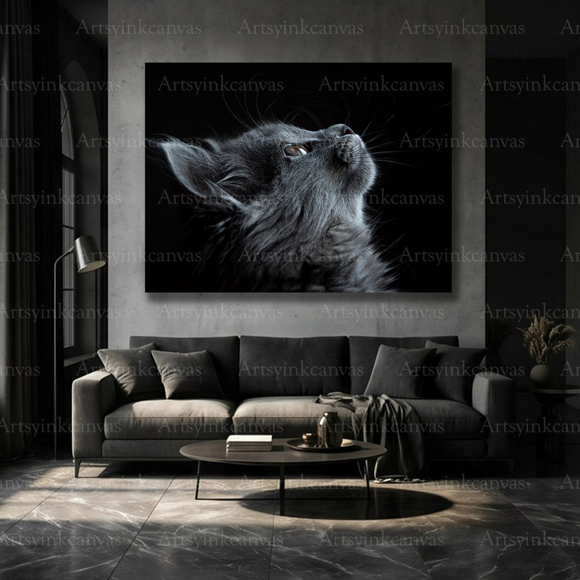 Playful cat animal wall art