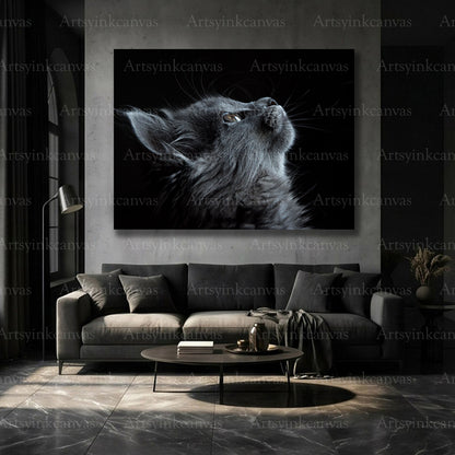 Playful cat animal wall art