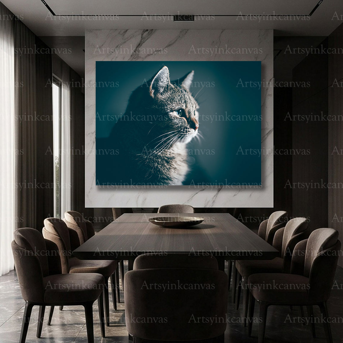 Beautiful cat facial detail wall art for modern home decoration