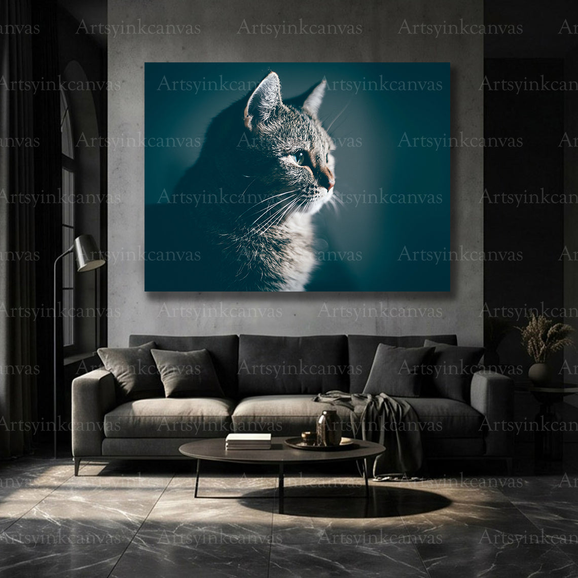 Close-up feline artwork featuring expressive nose and muzzle detail