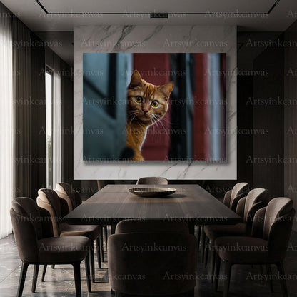 Mysterious feline canvas print for modern home wall decoration