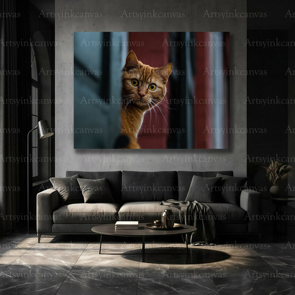 Clever cat character wall art for cat lover interiors