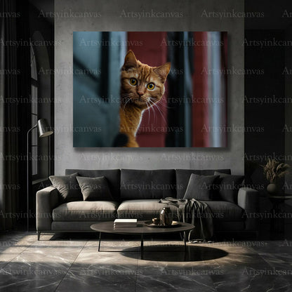 Clever cat character wall art for cat lover interiors