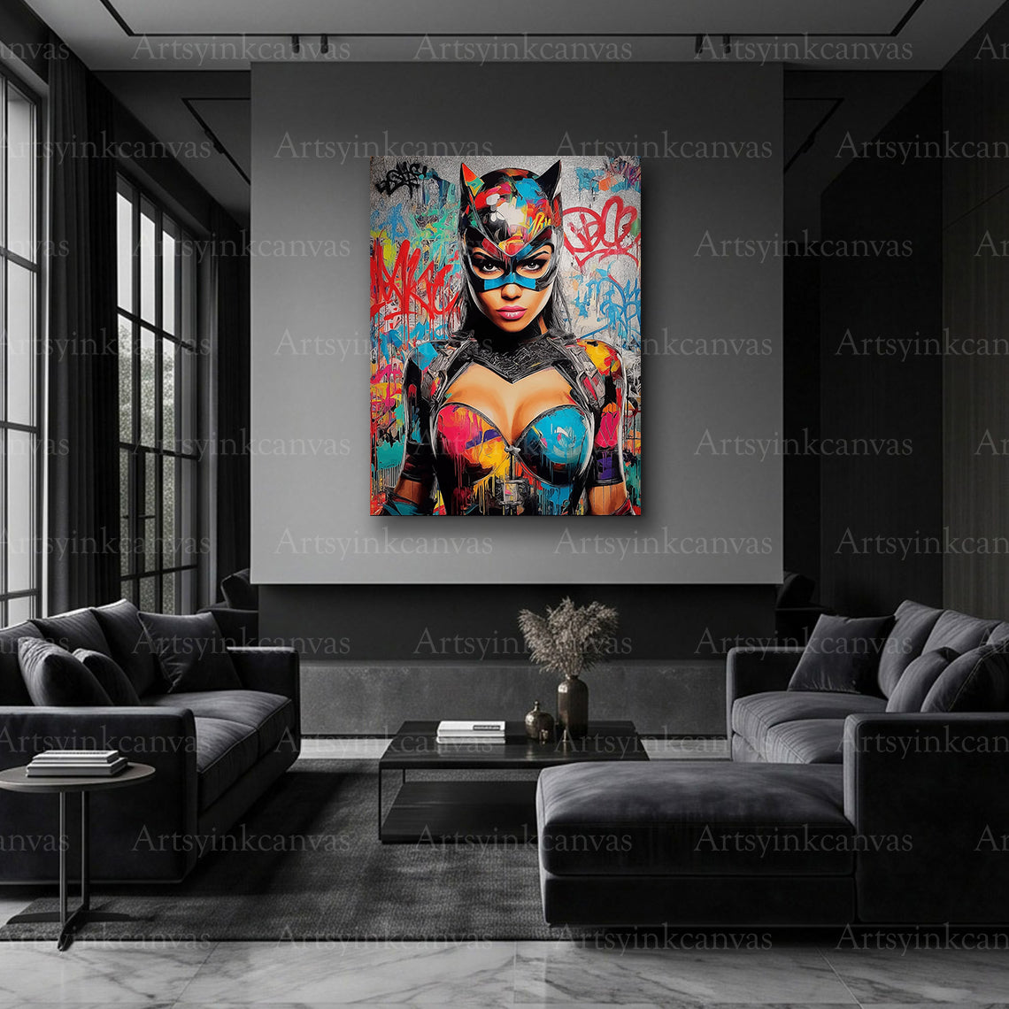 Catwoman urban character graffiti artwork