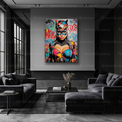 Catwoman urban character graffiti artwork
