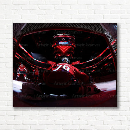 Charlie Lindgren Washington Capitals warmup canvas print