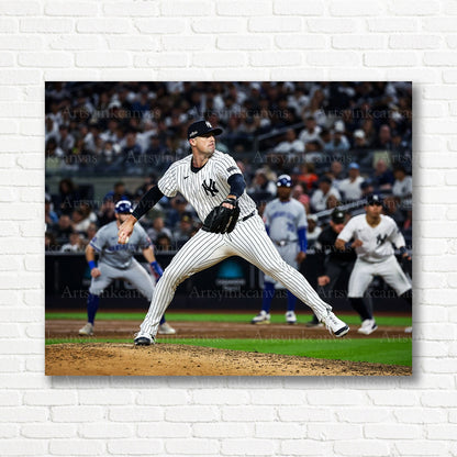 Clay Holmes Yankees pitching canvas print
