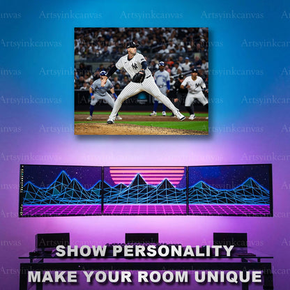 Clay Holmes pitching motion baseball artwork