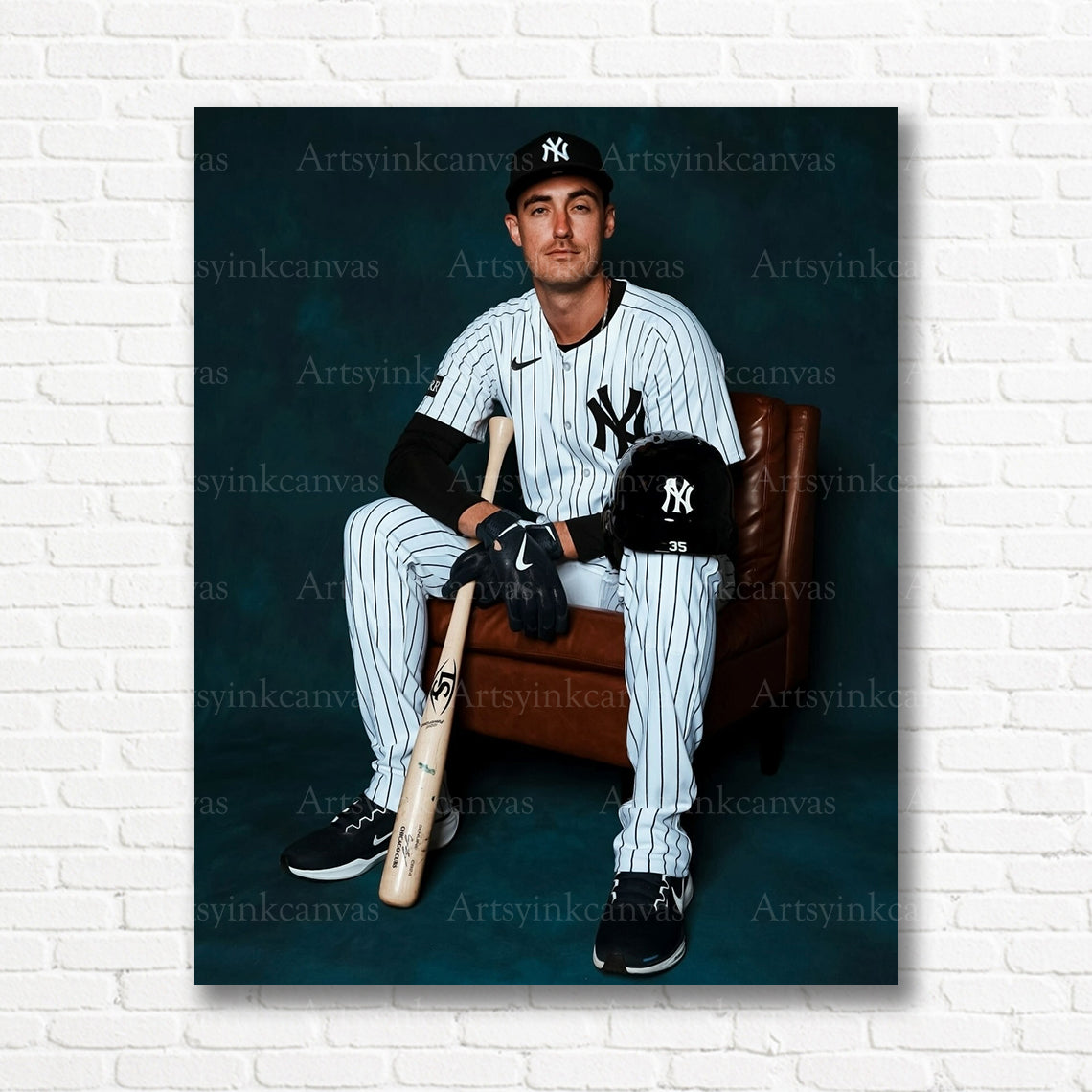 Cody Bellinger Yankees portrait canvas print