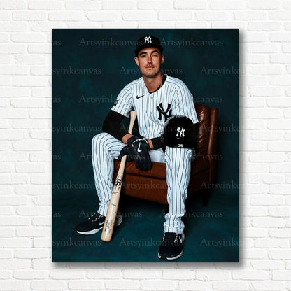 Cody Bellinger Yankees portrait canvas print