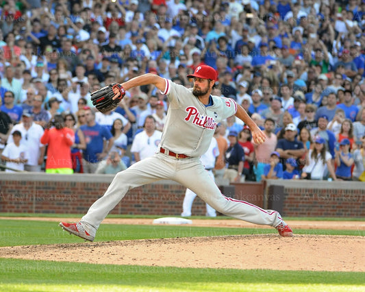 Cole Hamels pitching on the mound canvas wall art