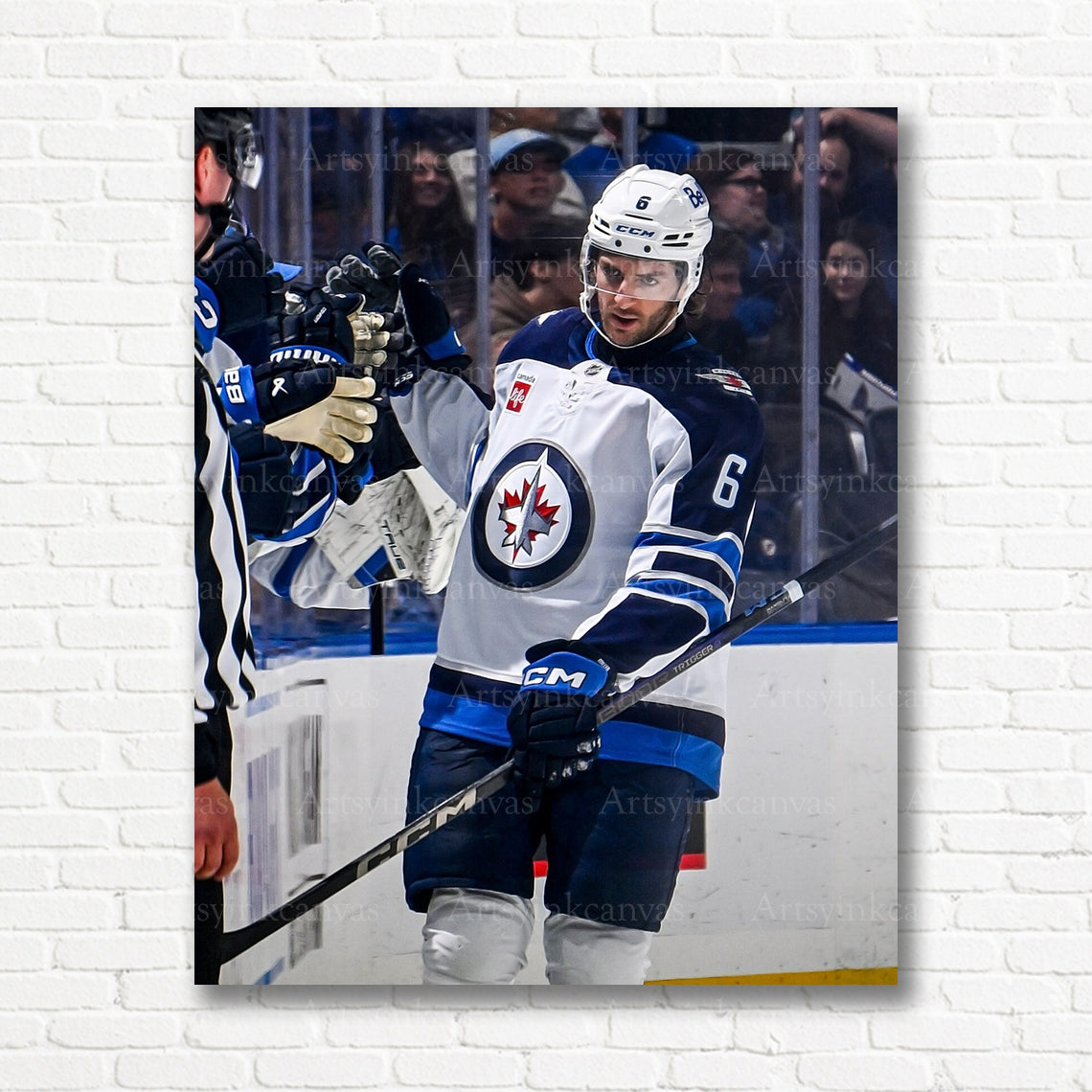 Colin Miller hockey goal celebration canvas print