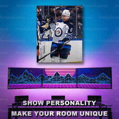 NHL player fist bump celebration artwork