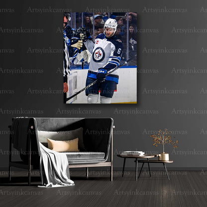Hockey goal moment collector canvas art
