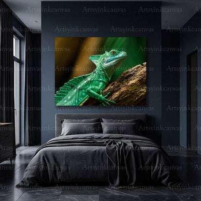 Premium vibrant lizard wildlife wall art
