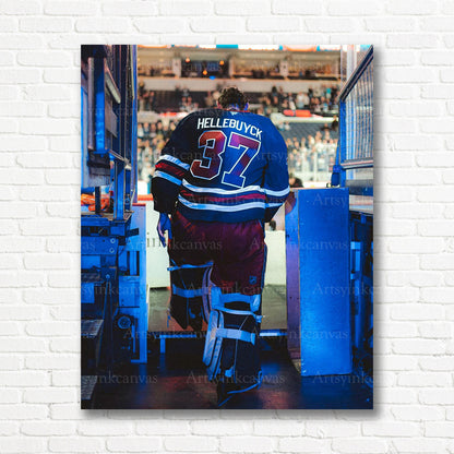 Connor Hellebuyck Jets goalie award canvas print