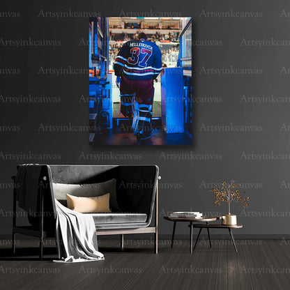 Connor Hellebuyck hockey achievement collector canvas