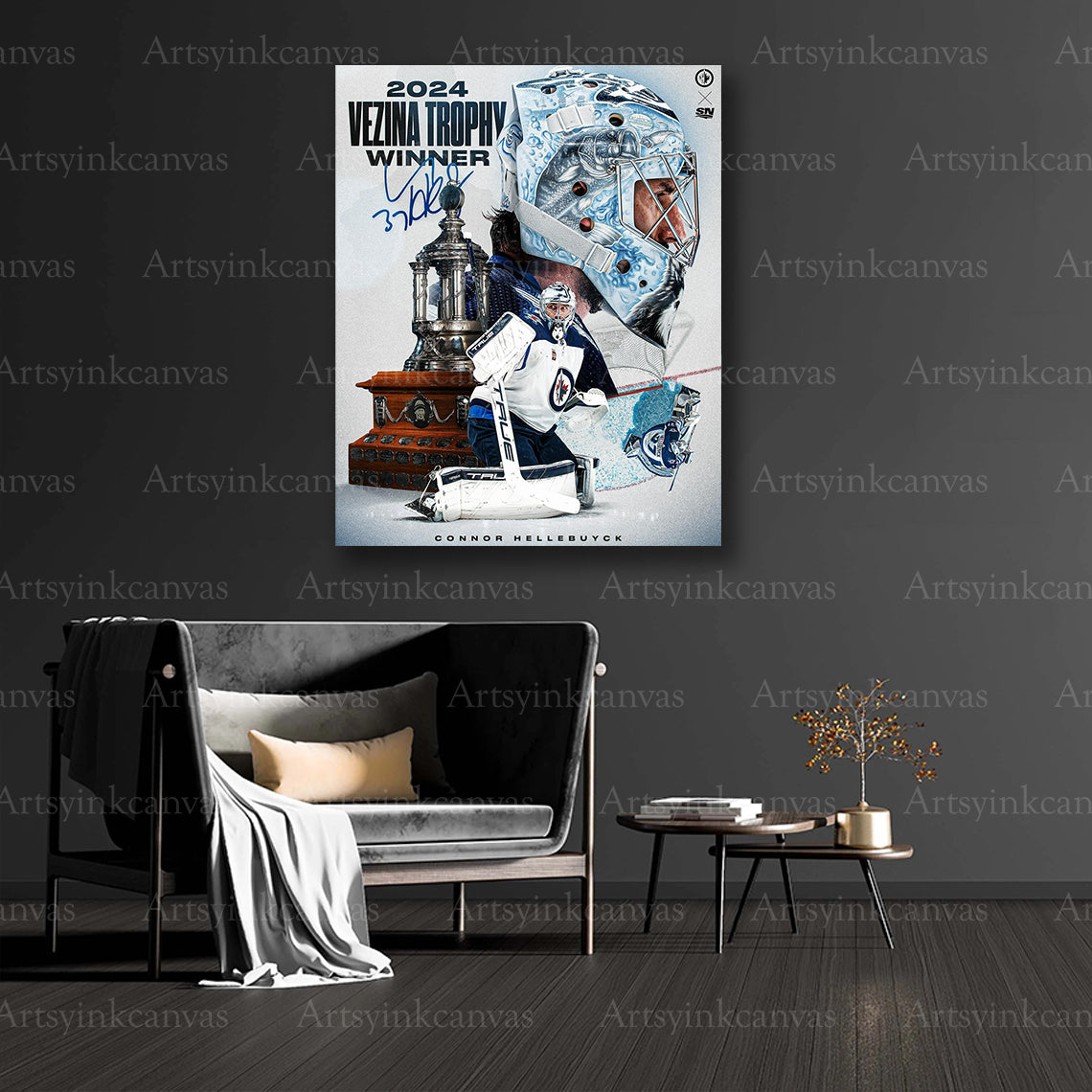 NHL goaltender trophy celebration collector canvas