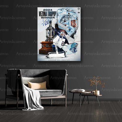 NHL goaltender trophy celebration collector canvas