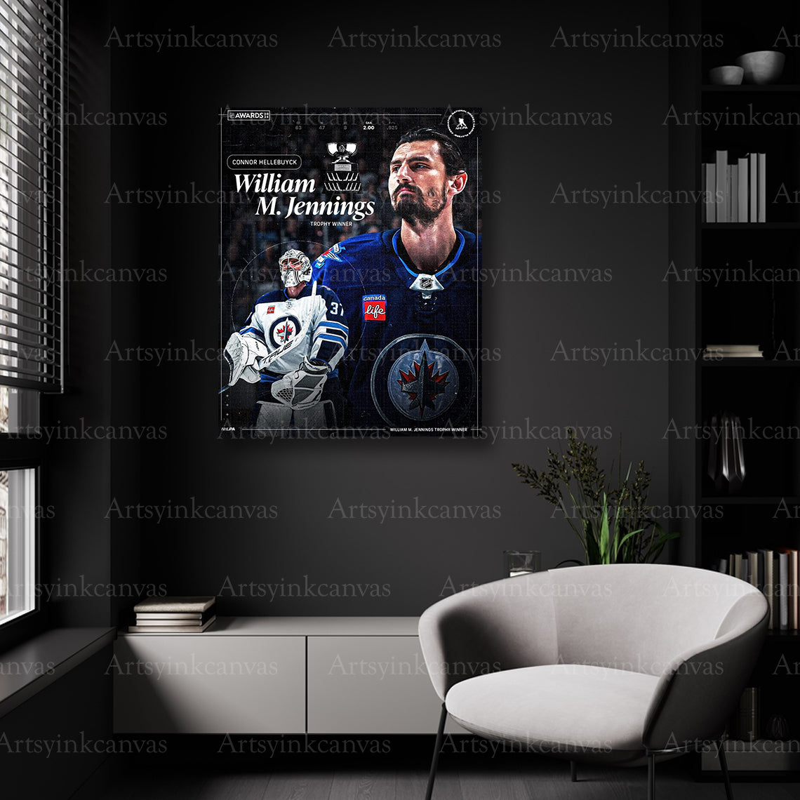 NHL goaltender trophy milestone wall decor