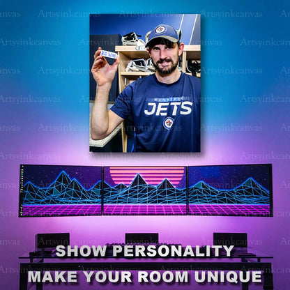Winnipeg Jets goaltender 300 wins achievement artwork