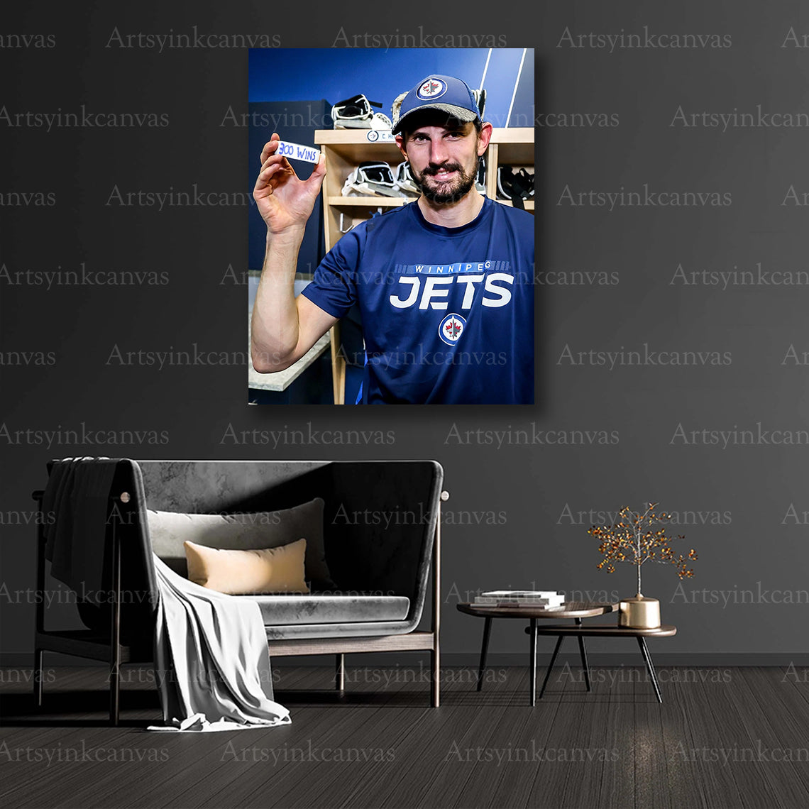 Connor Hellebuyck hockey legend collector canvas