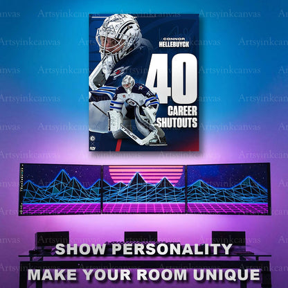Winnipeg Jets goaltender achievement artwork