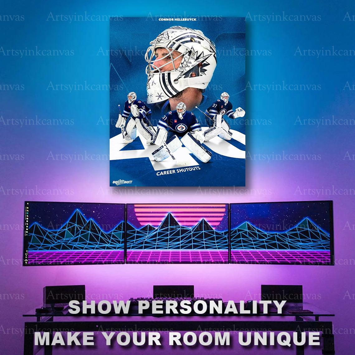 Winnipeg Jets goaltender career achievement artwork