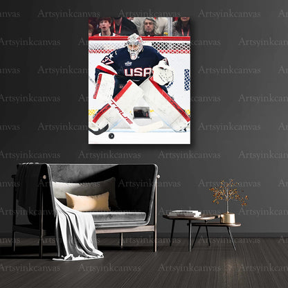 Connor Hellebuyck national team collector canvas