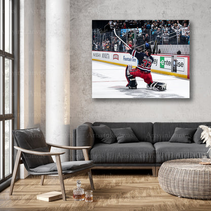 NHL goalie winning moment wall decor
