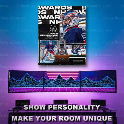 NHL award winning goalie canvas artwork