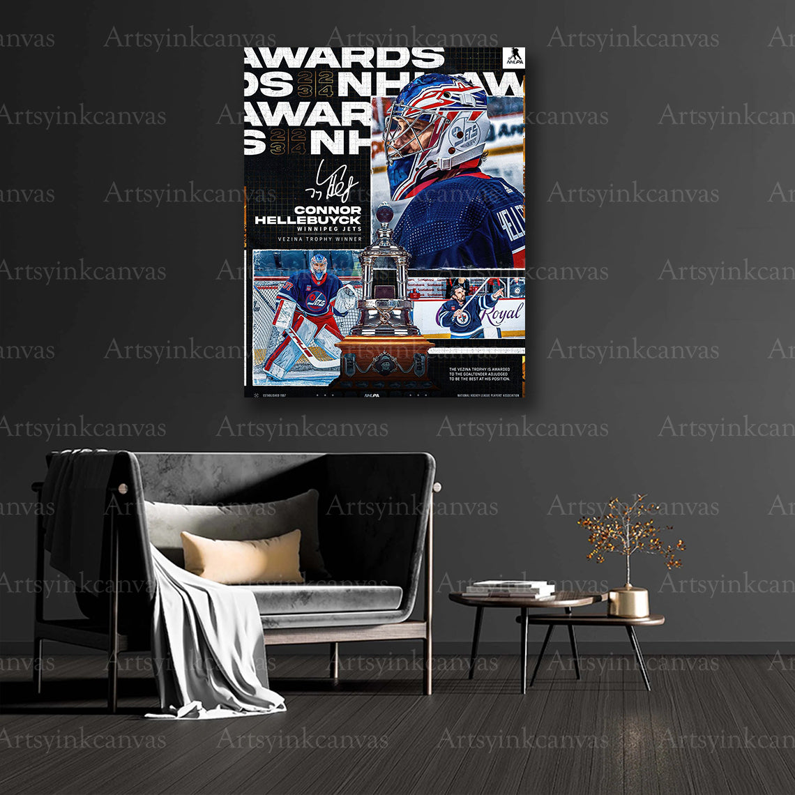 Winnipeg Jets goalie collector canvas art
