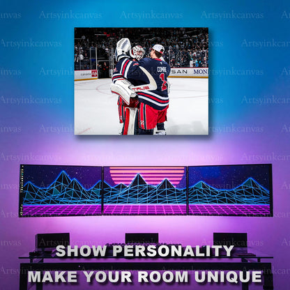 Connor Hellebuyck Eric Comrie hockey artwork