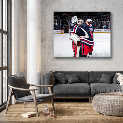 NHL goalie victory hug wall decor