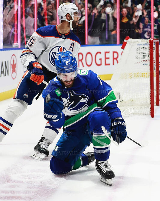 Conor Garland playoff game winning goal Vancouver Canucks canvas wall art