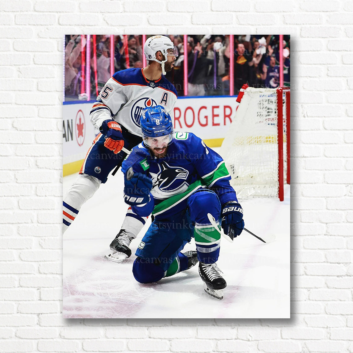 Conor Garland game winning goal Canucks canvas print