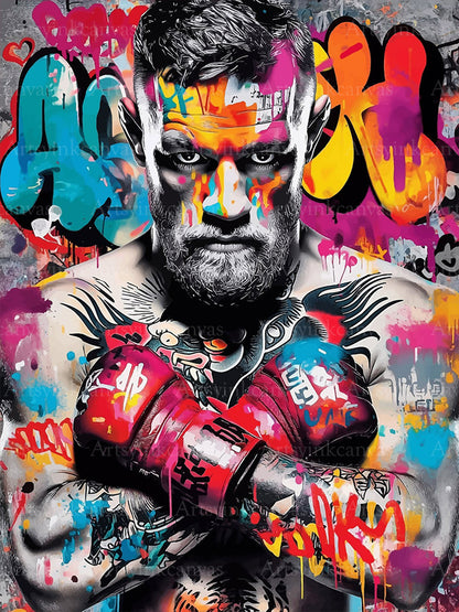 Conor McGregor Fight King graffiti canvas wall art for UFC fans