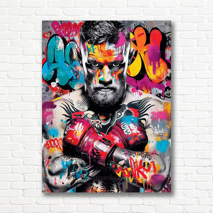 Conor McGregor MMA graffiti artwork on premium canvas
