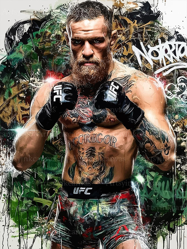 Conor McGregor Instinto Salvaje graffiti canvas wall art