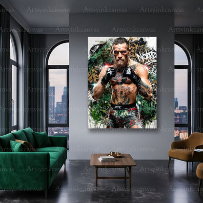 Conor McGregor fighter graffiti canvas art
