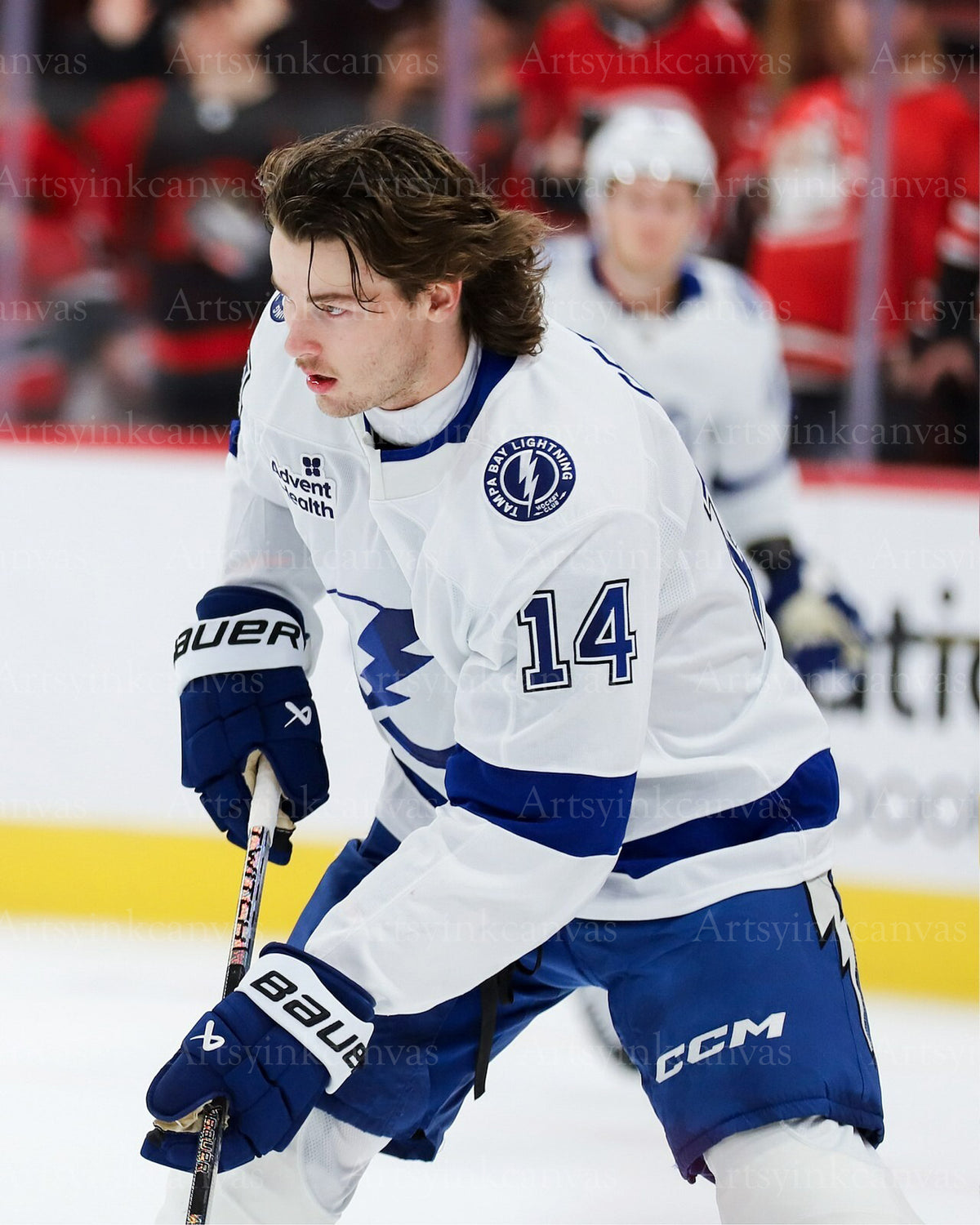Conor Geekie NHL debut skate Tampa Bay Lightning canvas wall art