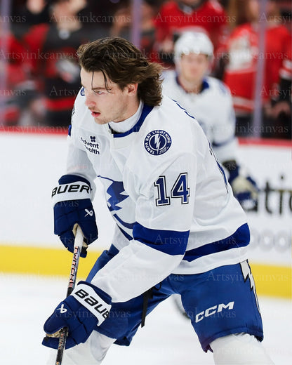Conor Geekie NHL debut skate Tampa Bay Lightning canvas wall art