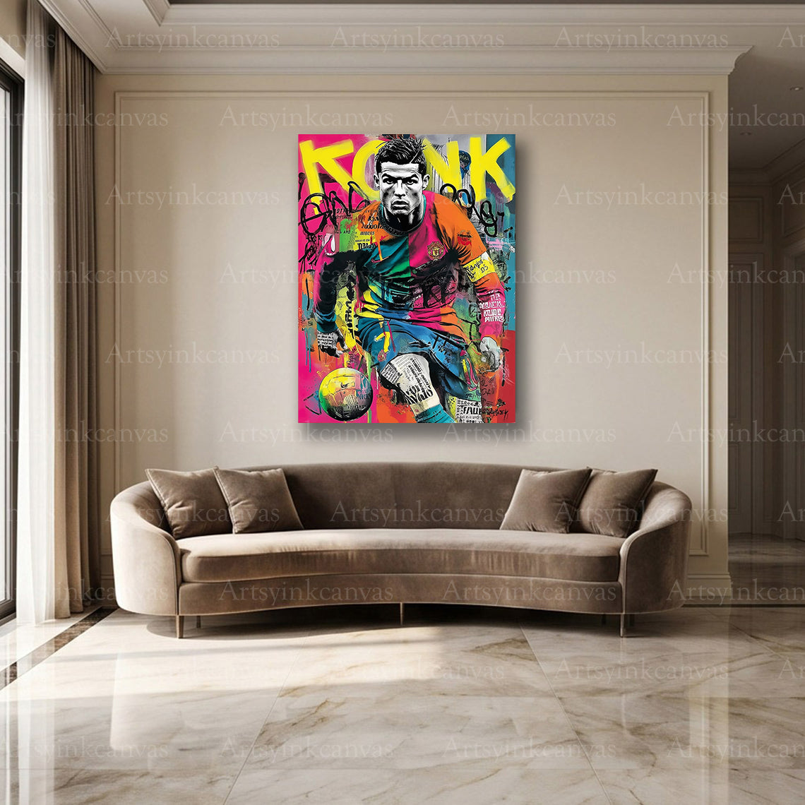 CR7 soccer artwork for modern sports fan wall decor