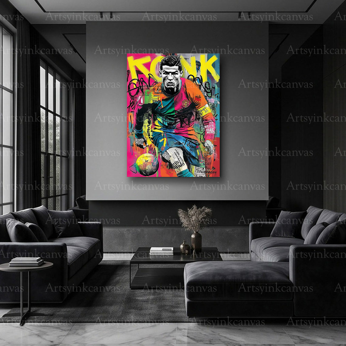 Cristiano Ronaldo inspirational sports canvas for home gym