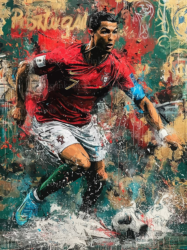 Cristiano Ronaldo graffiti canvas wall art