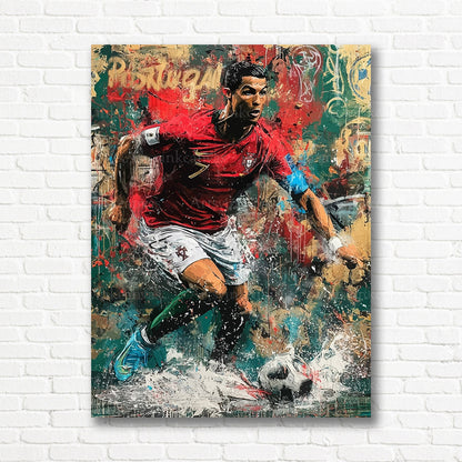 Cristiano Ronaldo CR7 graffiti canvas print